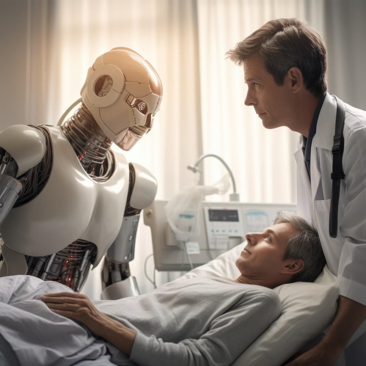 Medical professional using AI